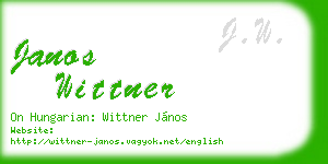 janos wittner business card